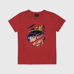 Футболка хлопковая детская JOJOS BIZARRE ADVENTURE, ГЛАВНЫЙ ГЕРОЙ, цвет: красный
