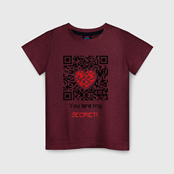 Футболка хлопковая детская QR-Love, цвет: меланж-бордовый