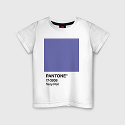 Футболка хлопковая детская Цвет Pantone 2022 года - Very Peri, цвет: белый