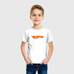 Футболка хлопковая детская Hot Wheels Big Fire Logo, цвет: белый — фото 2