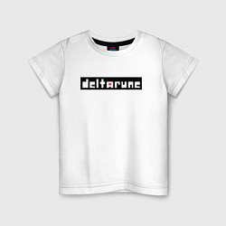 Футболка хлопковая детская Deltarune - Black Logo, цвет: белый