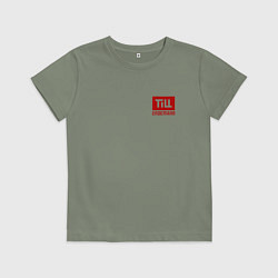 Футболка хлопковая детская TILL LINDEMANN NEW LOGO, цвет: авокадо