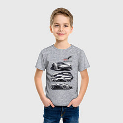 Футболка хлопковая детская Audi motorsport concept sketch, цвет: меланж — фото 2