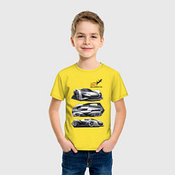 Футболка хлопковая детская Audi motorsport concept sketch, цвет: желтый — фото 2