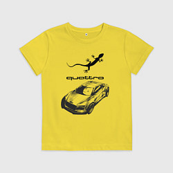 Футболка хлопковая детская Audi Quattro 4x4 off road, цвет: желтый