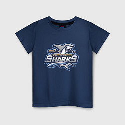 Футболка хлопковая детская Wilmington sharks -baseball team, цвет: тёмно-синий