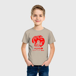 Футболка хлопковая детская Медоеду на все ***, цвет: миндальный — фото 2