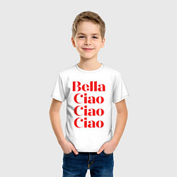 Футболка хлопковая детская Bella Ciao Бумажный Дом, цвет: белый — фото 2