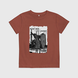 Футболка хлопковая детская YOUR TIME TO REPENT, IS OVER DARKEST DUNGEON, цвет: кирпичный