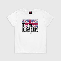 Футболка хлопковая детская The Beatles Great Britain Битлз, цвет: белый