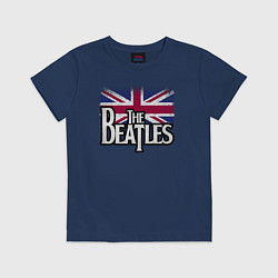 Футболка хлопковая детская The Beatles Great Britain Битлз, цвет: тёмно-синий