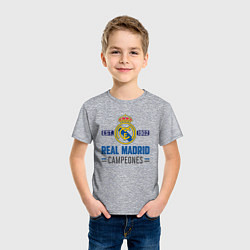 Футболка хлопковая детская Real Madrid Реал Мадрид, цвет: меланж — фото 2