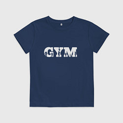 Футболка хлопковая детская GYM- образ жизни, цвет: тёмно-синий