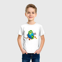 Футболка хлопковая детская Мир животных, цвет: белый — фото 2