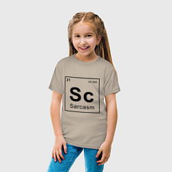 Футболка хлопковая детская САРКАЗМ - SARCASM, Sc Таблица Менделеева, цвет: миндальный — фото 2