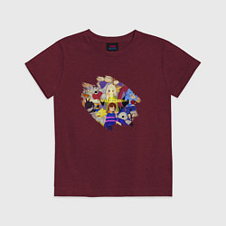 Футболка хлопковая детская FRISK UNDERTALE ФРИСК И ГЕРОИ, цвет: меланж-бордовый