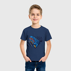 Футболка хлопковая детская Мехазавр, цвет: тёмно-синий — фото 2