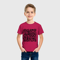 Футболка хлопковая детская QR-код Скала Джонсон, цвет: маджента — фото 2