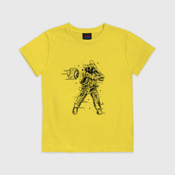 Футболка хлопковая детская Space baseball, цвет: желтый