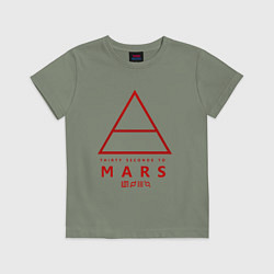 Футболка хлопковая детская 30 Seconds to Mars рок, цвет: авокадо