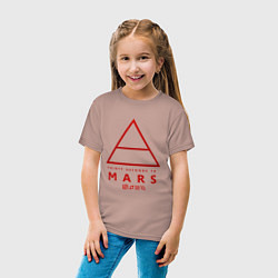 Футболка хлопковая детская 30 Seconds to Mars рок, цвет: пыльно-розовый — фото 2