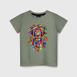 Футболка хлопковая детская Lion dreaD, цвет: авокадо