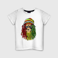 Футболка хлопковая детская Rasta lioN, цвет: белый