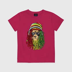 Футболка хлопковая детская Rasta lioN, цвет: маджента