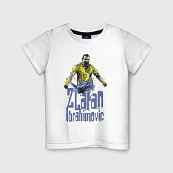 Футболка хлопковая детская Zlatan Ibrahimovich - Milan, цвет: белый