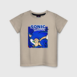 Футболка хлопковая детская Sonic Adventure Sonic, цвет: миндальный