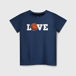 Футболка хлопковая детская Баскетбол LOVE, цвет: тёмно-синий