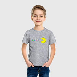 Футболка хлопковая детская Pac - man Для пары, цвет: меланж — фото 2
