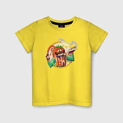 Футболка хлопковая детская Сеньоро пицца, цвет: желтый