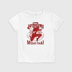 Футболка хлопковая детская Muay Thai Thailand, цвет: белый