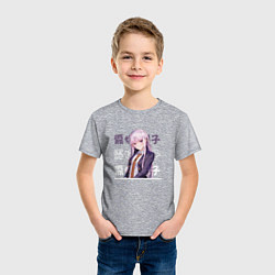 Футболка хлопковая детская Данганронпа Danganronpa, Кёко Киригири Kyouko Kiri, цвет: меланж — фото 2