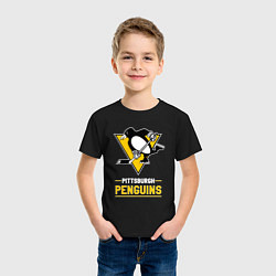 Футболка хлопковая детская Питтсбург Пингвинз , Pittsburgh Penguins, цвет: черный — фото 2
