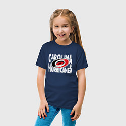Футболка хлопковая детская Каролина Харрикейнз, Carolina Hurricanes, цвет: тёмно-синий — фото 2