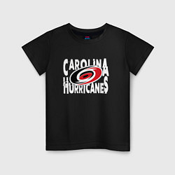 Футболка хлопковая детская Каролина Харрикейнз, Carolina Hurricanes, цвет: черный