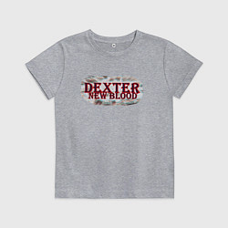 Футболка хлопковая детская Декстер, новая кровь, цвет: меланж