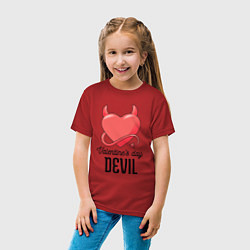 Футболка хлопковая детская Valentines Day Devil, цвет: красный — фото 2