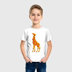 Футболка хлопковая детская Лиственный жираф, цвет: белый — фото 2