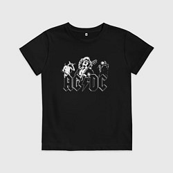 Футболка хлопковая детская ACDC Группа, цвет: черный