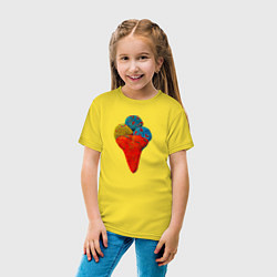 Футболка хлопковая детская Яркое мороженое рожок Арт, цвет: желтый — фото 2