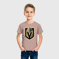 Футболка хлопковая детская Vegas Golden Knights , Вегас Голден Найтс, цвет: пыльно-розовый — фото 2