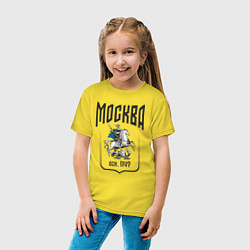 Футболка хлопковая детская Москва всадник, цвет: желтый — фото 2