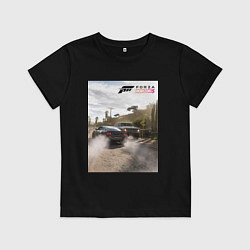 Футболка хлопковая детская FORZA HORIZON 5 MUSTANG RTR, цвет: черный