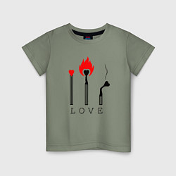 Футболка хлопковая детская LOVE ЛЮБОВЬ, цвет: авокадо