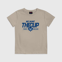 Футболка хлопковая детская Toronto Maple Leafs We want the cup Торонто Мейпл, цвет: миндальный