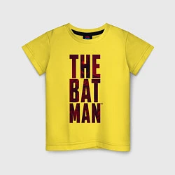 Футболка хлопковая детская The Batman Text logo, цвет: желтый