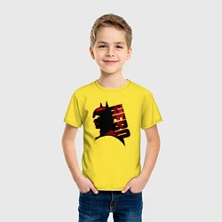 Футболка хлопковая детская Batman Hero silhouette, цвет: желтый — фото 2
